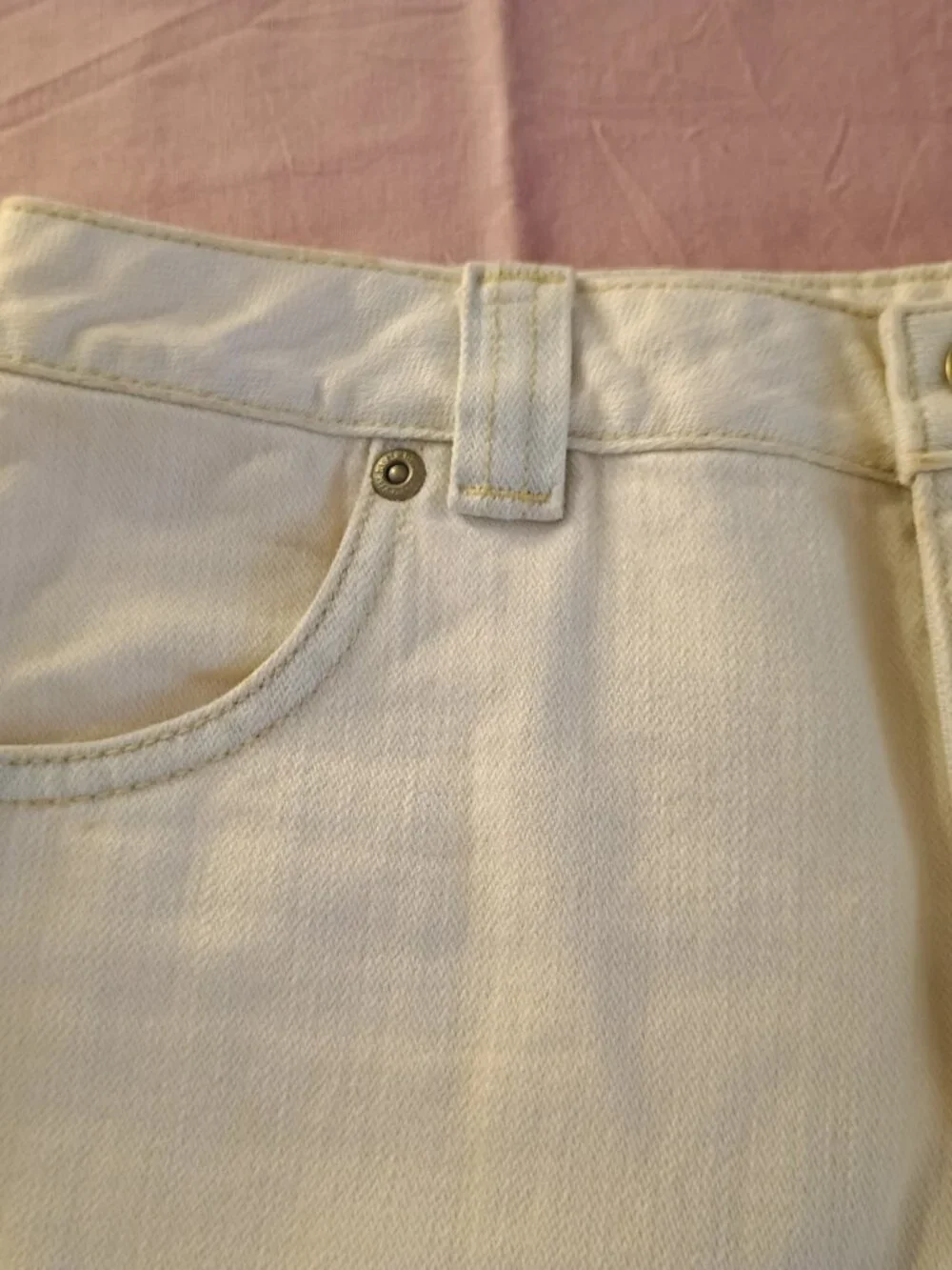 NWOT Old Navy Girl 12 Mini Jean Skirt 100% Denim Cotton 4-Pocket Cream Durable